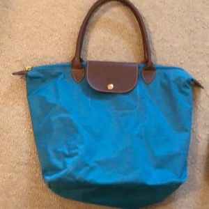 Aqua blue Longchamp tote bag